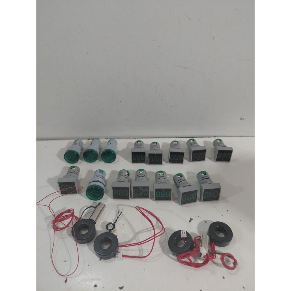 Lot of Digital Voltage and Amperage Gauges w/ Wiring Harnesses
